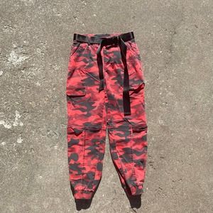 Y2K V.I.P Red Camo Joggers Women's 9